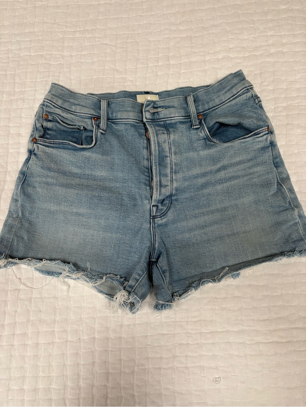 MOTHER The Proper Short Cutting Class Denim Shorts Size 27 Light Wash
